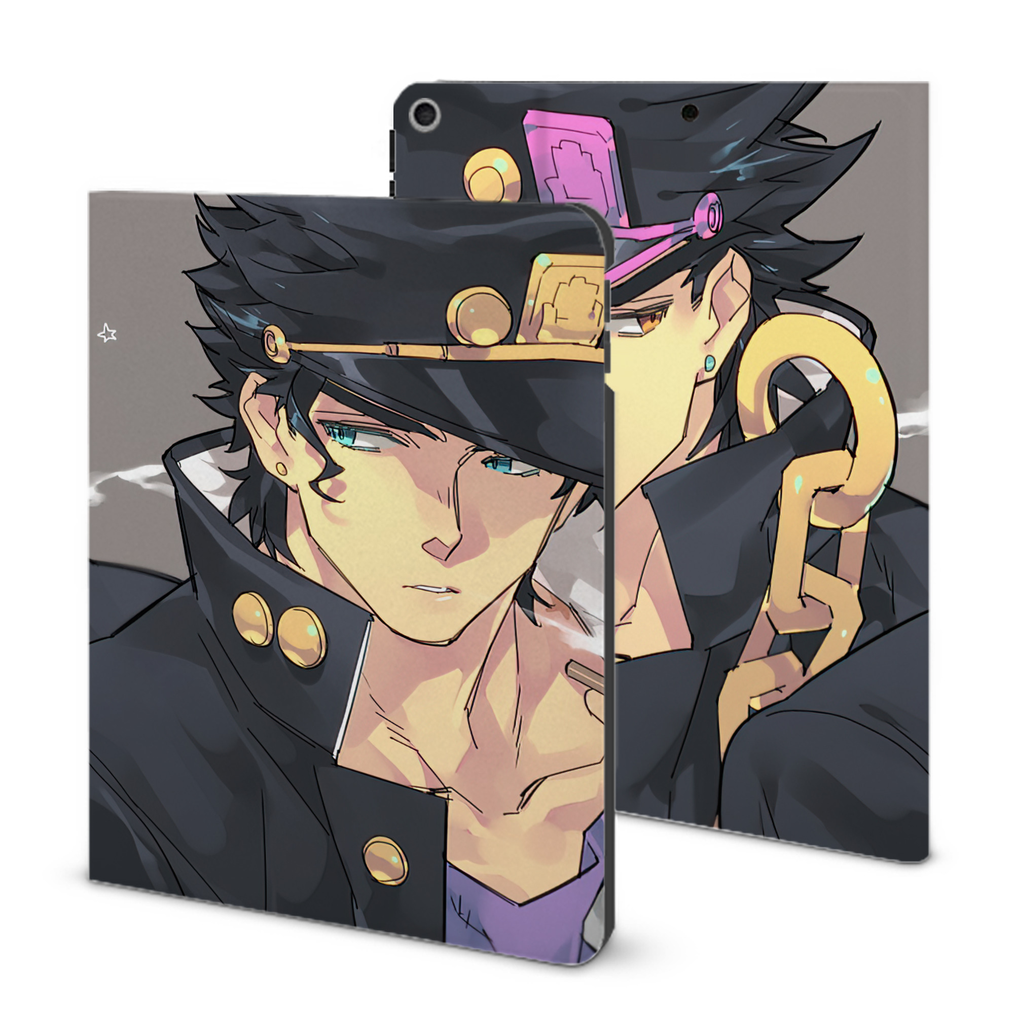 （画像用） ジョジョの奇妙な冒険 JoJo's Bizarre Adventure IPad ケース ブック型 PUレザー TPU 耐衝撃 軽量 薄型 ペン収納なし 全面保護 IPad 各モデル対応